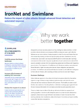 IronNet Ecosystem Integrations Sales Sheet Swimlane