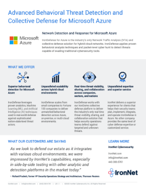 IronNet-Advanced Behavioral Threat Detection and Collective Defense for Microsoft Azure