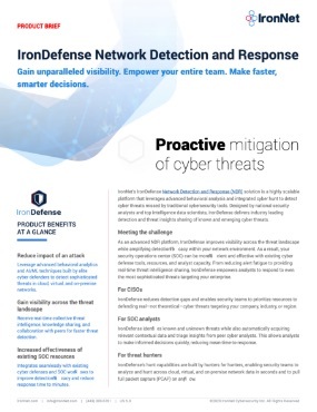 IronNet-IronDefense Network Detection and Response