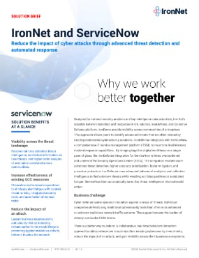 IronNetEcosystem Integrations Sales Sheet ServiceNow