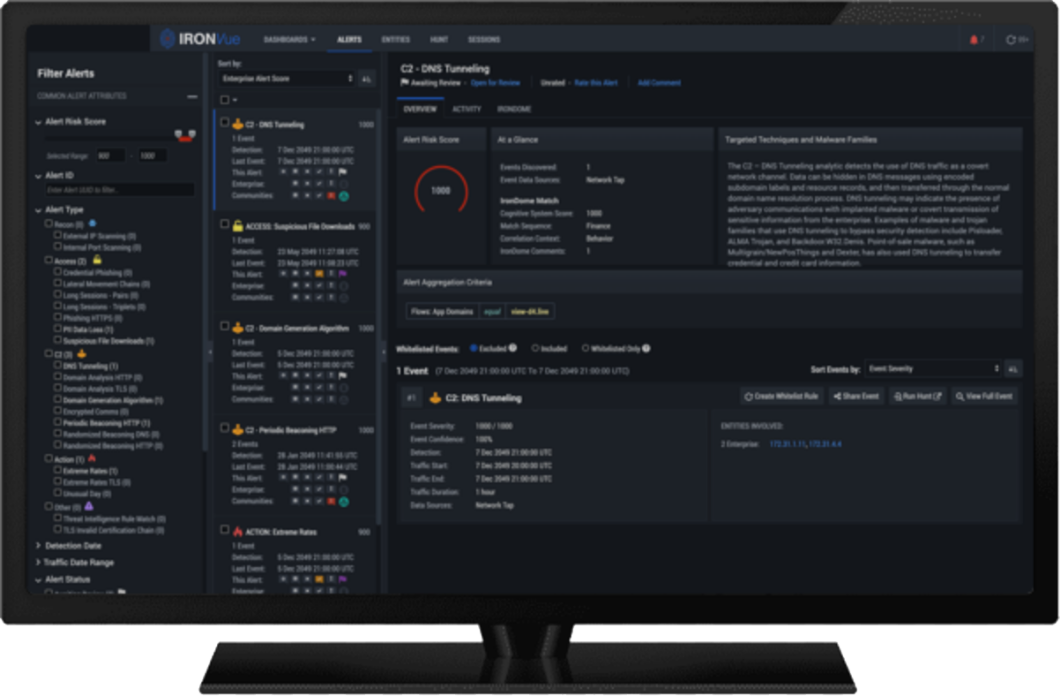 IronNet IronDefense Dashboard in Desktop IronNet IronDefense Dashboard in Desktop