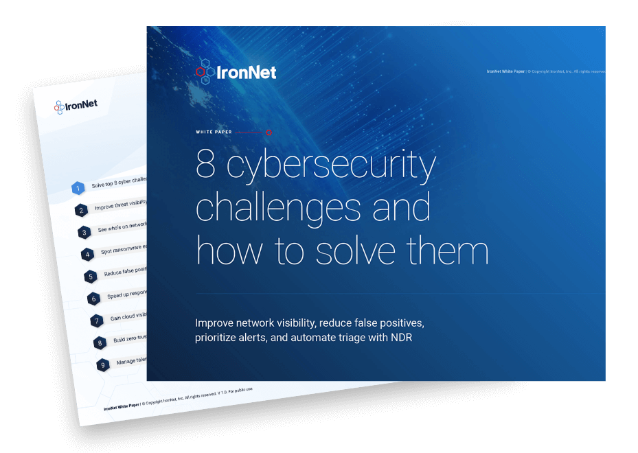 IronNet-Resource-Downloadable Cover-8 cybersecurity challenges and how to solve them